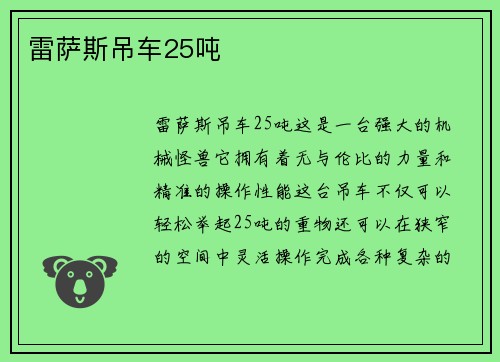 雷萨斯吊车25吨